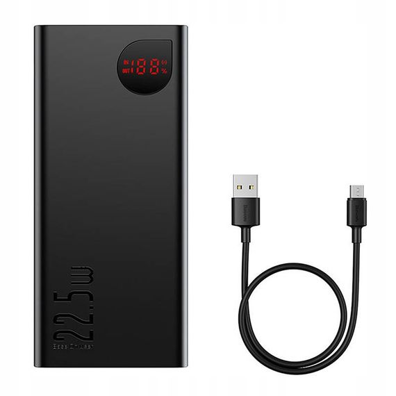 Портативний ЗП Power Bank Baseus Adaman Digital Display 22.5W 40000mAh (PPAD020101) Black | Зображення 3