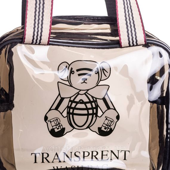 Прозрачная женская косметичка для дома 22×9×17 (см) косметичка дорожная в сумку для косметики, макияжа, лекарств, кистей HP-16-4K | Зображення 5