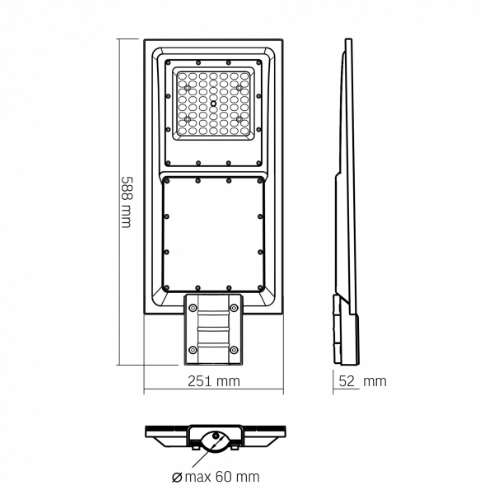 LED Ліхтар вуличний автономний 2300Lm 5000К 220V VL-SLSO-082-S Videx | Зображення 6