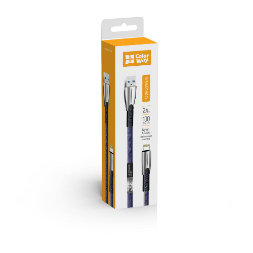 Кабель USB Lightning ColorWay CW-CBUL010-BL 2,4A 1м синій | Зображення 3
