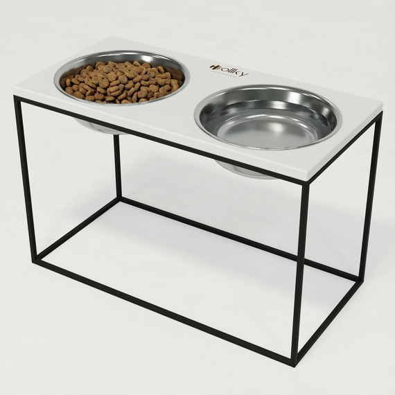 Миски на подставке для очень больших собак Hollky Base XXL40 (2 × 2,8 л) BXXL40-643240-BLWH