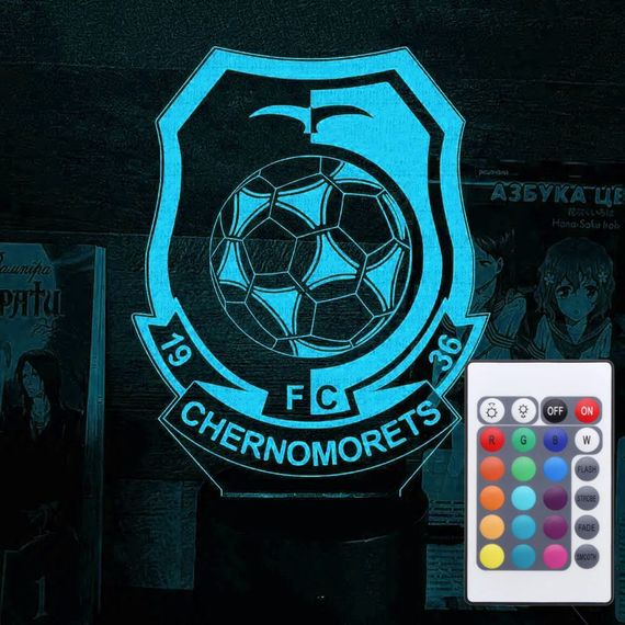 Акриловий світильник-нічник з пультом 16 кольорів Чорноморець ФК tty-n002268