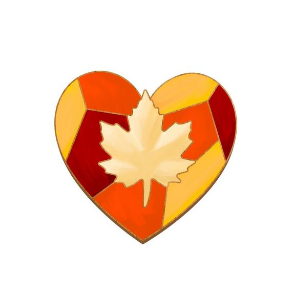 Заготовка брошки для розфарбовування "Серце осені" FDZB-097 | Зображення 1