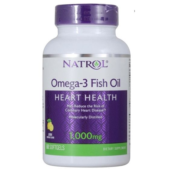 Омега 3 Natrol Omega-3 Fish Oil 1000 mg 60 Softgels Lemon Flavor NTL-00929