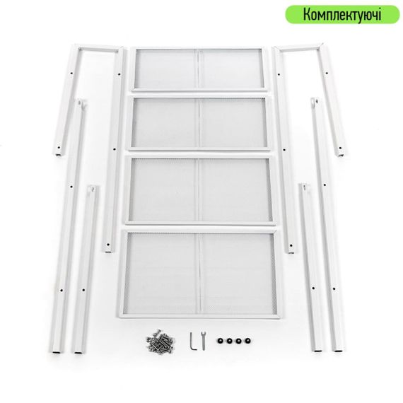 Стелаж-етажерка чотириярусний з металу 60х35х148см Білий SW-00002104 | Зображення 5