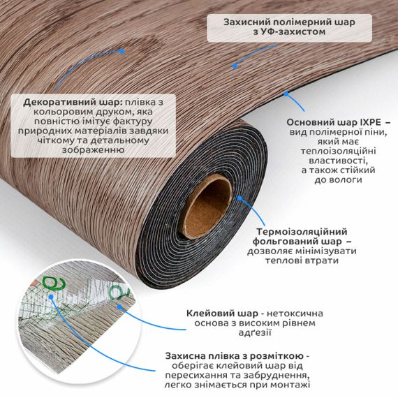 Підлогове вінілове покриття самоклеюче в рулоні 3000х600х1,5мм SW-00003281 | Зображення 1