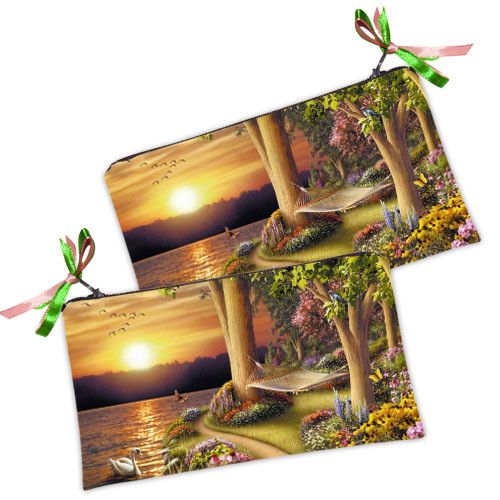 Косметичка жіноча Закат на озере 20х12 см (K_K8076)