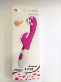 Вибратор с клиторальным стимулятором и с волновым эффектом "Arthur" sexstyle