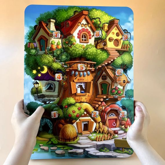 Деревянный пазл-вкладыш "Где чей домик на дереве?" Ubumblebees (ПСД172) PSD172 трехслойный | Зображення 7