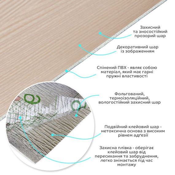 Самоклеюча вініловая плитка в рулоні 600х3000х2мм Мат SW-00002049 | Зображення 1