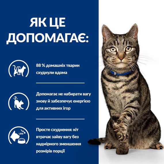 Корм Hill’s Prescription Diet Feline Metabolic сухой диетический с курицей для контроля и снижения веса у кошек 1.5 кг | Зображення 1