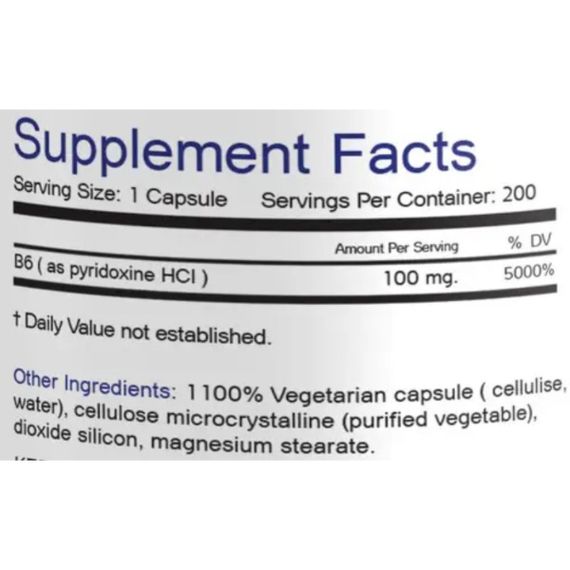 Пірідоксин Bionic Formula Vitamin B-6 100 mg 200 Caps | Зображення 1