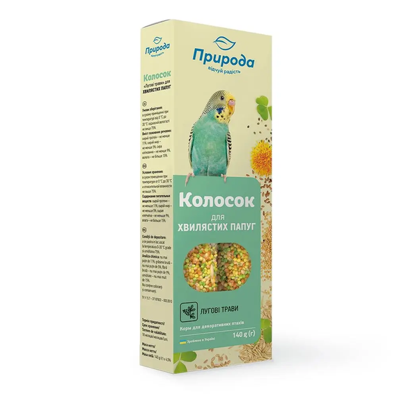 Ласощі для папуг Природа Колосок лугові трави 140 г