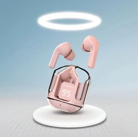 T2 TWS Бездротові Bluetooth-навушники з цифровим дисплеєм і Hi-Fi звуком. Рожеві