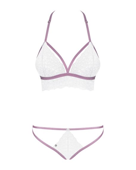 Эротичный комплект кружевной Obsessive Lilyanne 2-pcs set white S/M sexstyle | Зображення 4