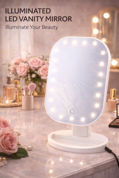 Дзеркало для макіяжу з LED підсвічуванням Cosmetie Mirror HH071 20LED | Зображення 4