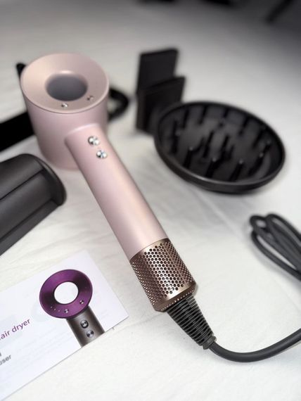 Фен Super Hair Dryer бежевий з іонізацією та турборежимом 5 насадок | Зображення 1