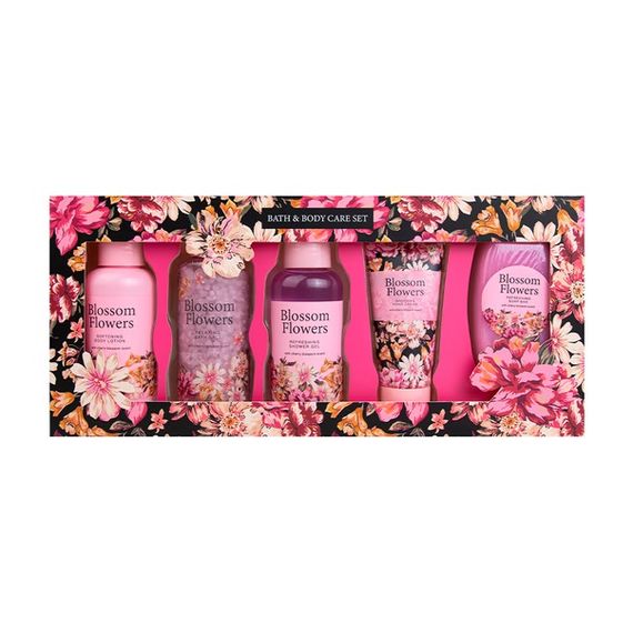 Подарунковий набір Blossom Flowers Bath & Body Care Set (salt, lotion, shower gel, hand cream, soap)