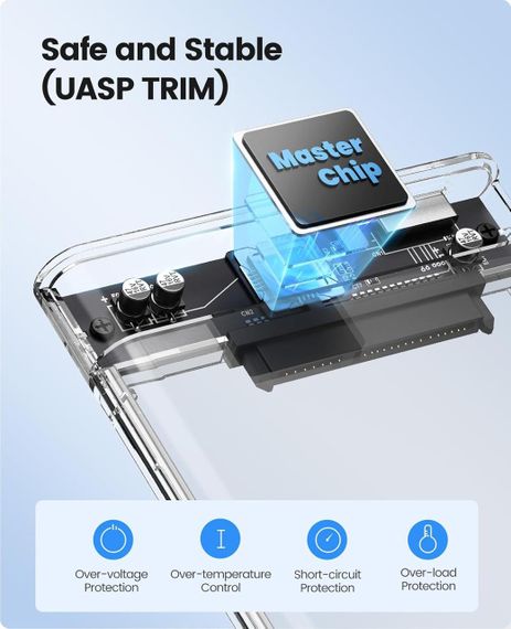 Чохол для жорсткого диска, захисний, прозорий з USB 3.0, ORICO для 2.5-дюймового зовнішнього жорсткого диска. | Зображення 2