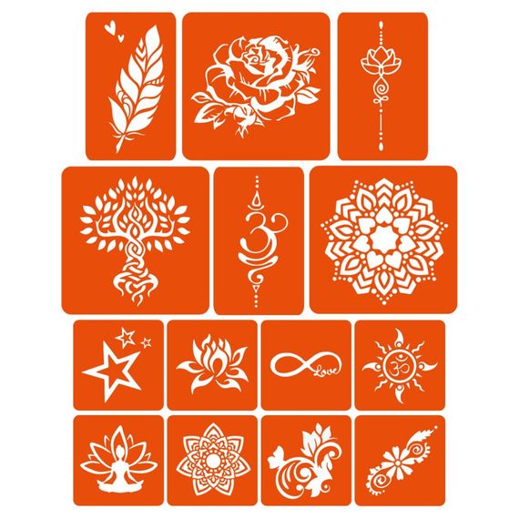 Набір хни з трафаретами для біо-тату №4 henna-set-04 | Зображення 4
