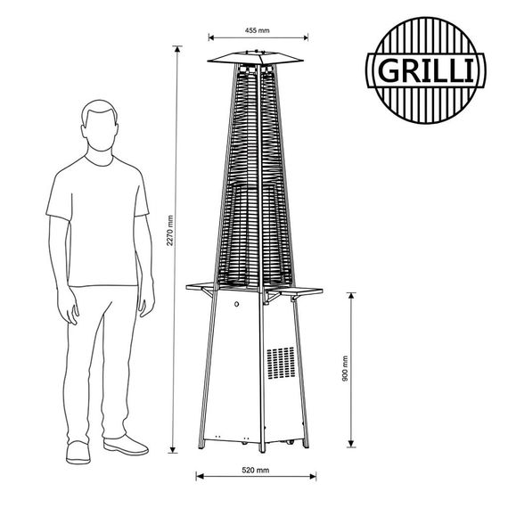 Газовий обігрівач Pyramid Stainless Steel GRILLI 777414 Код: 012832 | Зображення 8