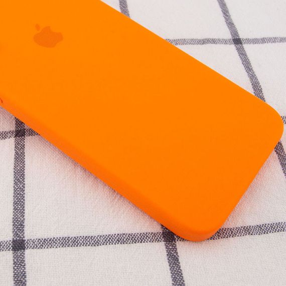 Чехол Silicone Case Square Full Camera Protective (AA) для Apple iPhone 6/6s (4.7") Жовтогарячий/ Bright Orange | Зображення 1
