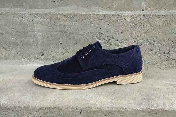 Туфли броги, синие замшевые 42 размер