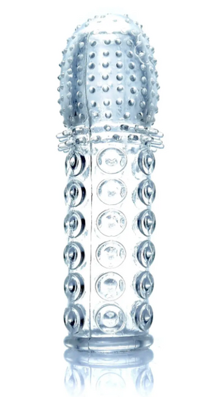 Подовжувальна рельєфна насадка-презерватив зшипами Boss Series sexstyle