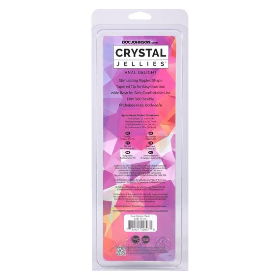 Дилдо Doc Johnson Crystal Jellies - Anal Delight - 5 Inch - Teal Sex Aura | Зображення 2