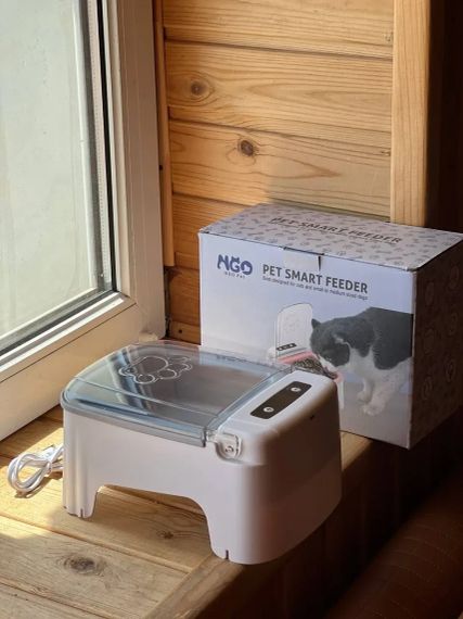 Розумна автоматична годівниця з таймером для котів та собак 1 відсік 600 мл диспенсер для корму | Зображення 2