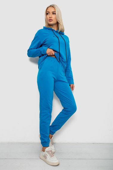 Спортивний костюм жіночий двонитка, колір джинс, 214R1419-002 | Зображення 2