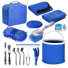 Набор из микрофибр аппликаторов и щеток для ухода за автомобилем, комплект 16 штук