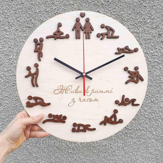 Настенные деревянные часы с бесшумным механизмом | Зображення 3