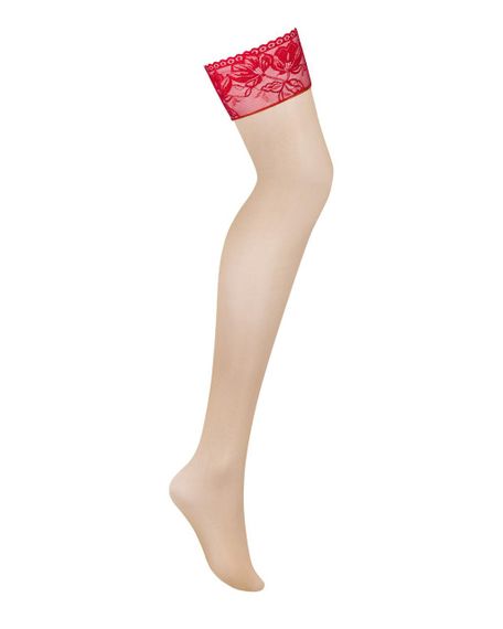 Панчохи під пояс із широким мереживом Obsessive Lacelove stockings XS/S sexstyle | Зображення 2