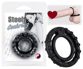 Эрекционное кольцо Steely Cockring-Vibrator sexstyle