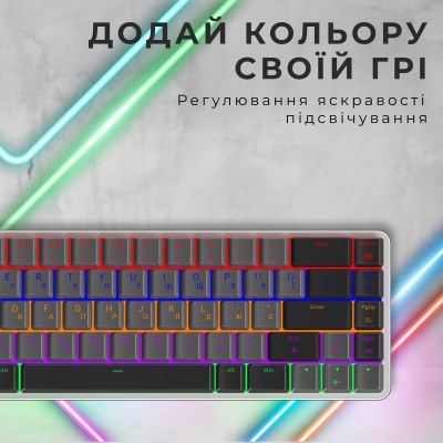Клавиатура GamePro MK122R Red Swich Low Profile Wireless Dark Gray (MK122R) | Зображення 6