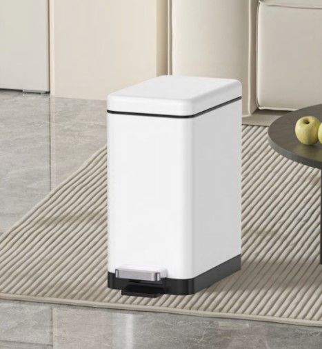 Відро для сміття Koer TC-010210-08 з плавним закриттям, прямокутне, 10 л, білий (KR5598) | Зображення 2