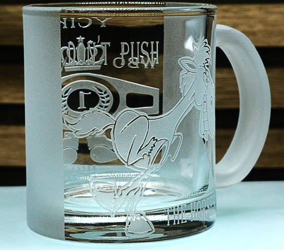 Стеклянная чашка 320 мл Усик Don’t push the horses подарок для фаната бокса кружка с гравировкой | Зображення 3