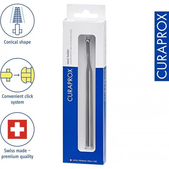 Тримач для міжзубних йоршиків Curaprox, сріблястий (металевий, автоклавуємий) | Зображення 2