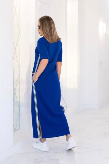 Женское спортивное платье длинное с разрезами MN141 цвет синий, размер 46/48 | Зображення 1