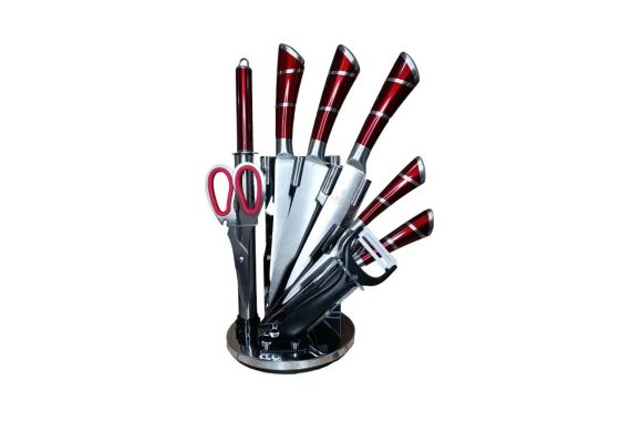 Белый Набор столовых ножей+ножницы+чистка 9 предметов | Зображення 3