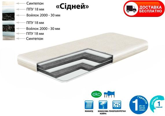 Детский матрас Сидней (высота 120 мм) для детской кроватки, выбор размеров