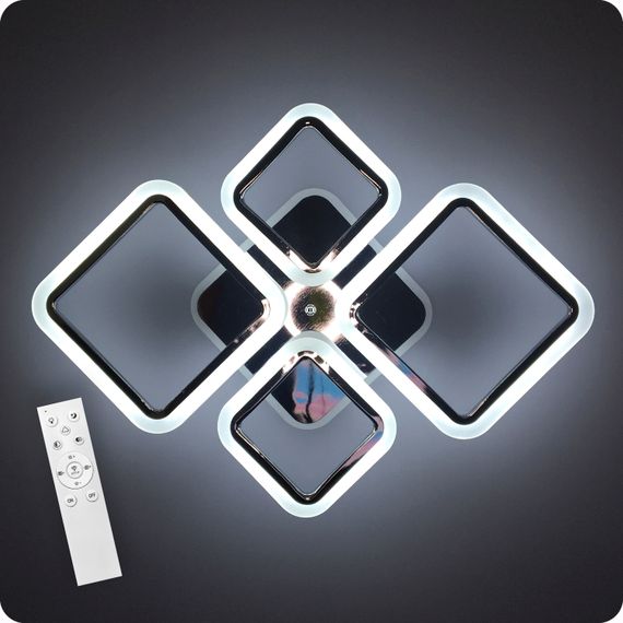 Люстра світлодіодна 517 Light 3color з пультом 96Вт Хром (01381) | Зображення 9