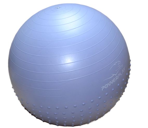 М'яч для фітнесу (фітбол) напівмасажний Паверплей 4003 Ø75 cm Gymball Sky Blue + помпа | Зображення 5