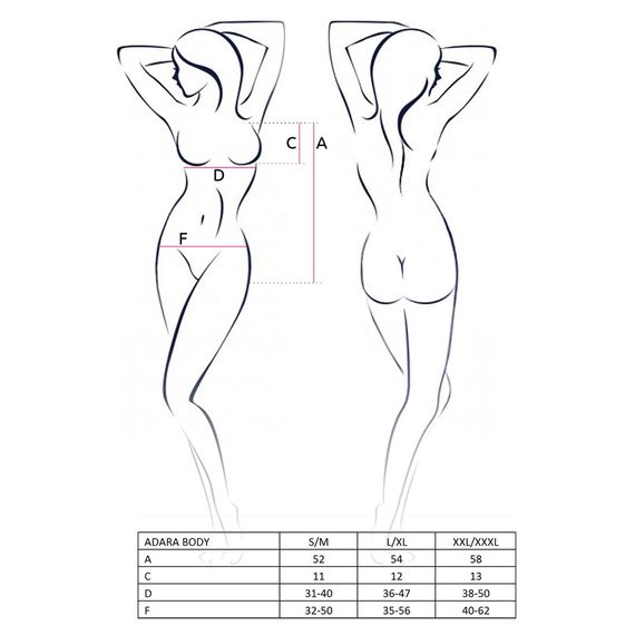 Боді монокіні Passion ADARA BODY S/M, black | Зображення 1