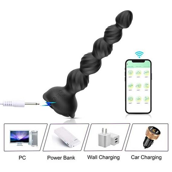 Світний смарт анальний корок Love Spouse чорний — Анальні іграшки | Зображення 3