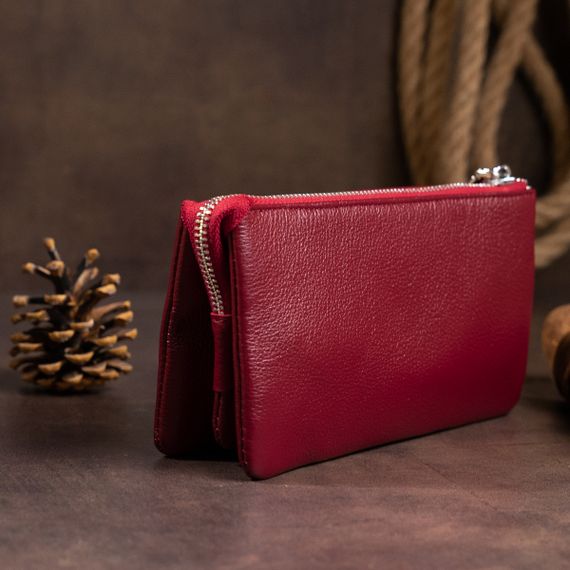 Вместительный клатч на два отделения женский ST Leather 19249 Бордовый | Зображення 6