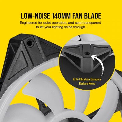 Кулер для корпуса Corsair QL Series, QL140 RGB, 140mm RGB LED Fan (CO-9050100-WW) | Зображення 4