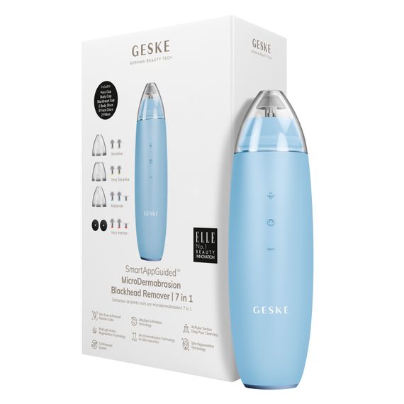Микродермабразийное устройство для удаления черных точек GESKE MicroDermabrasion Blackhead Remover 7в1 starlight, Голубой