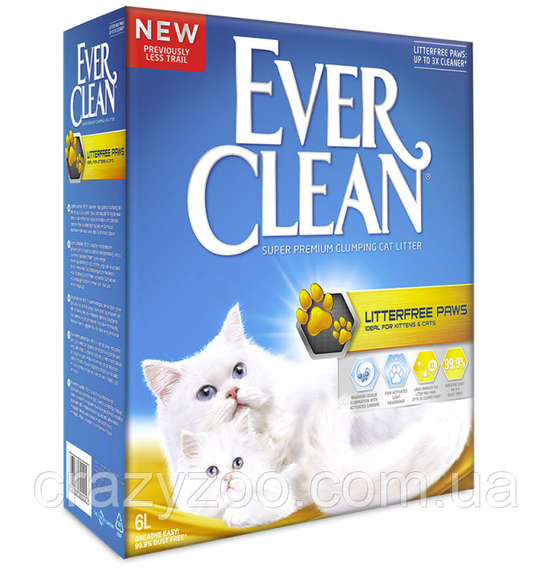 Наповнювач для котячого туалету Ever Clean Litterfree Paws Clumping Чисті лапки 6 л 123464